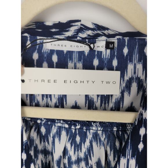 Three Eighty Two Revolve Monroe Sleeveless Surplice Topanga Blue White Sz M - Picture 4 of 9